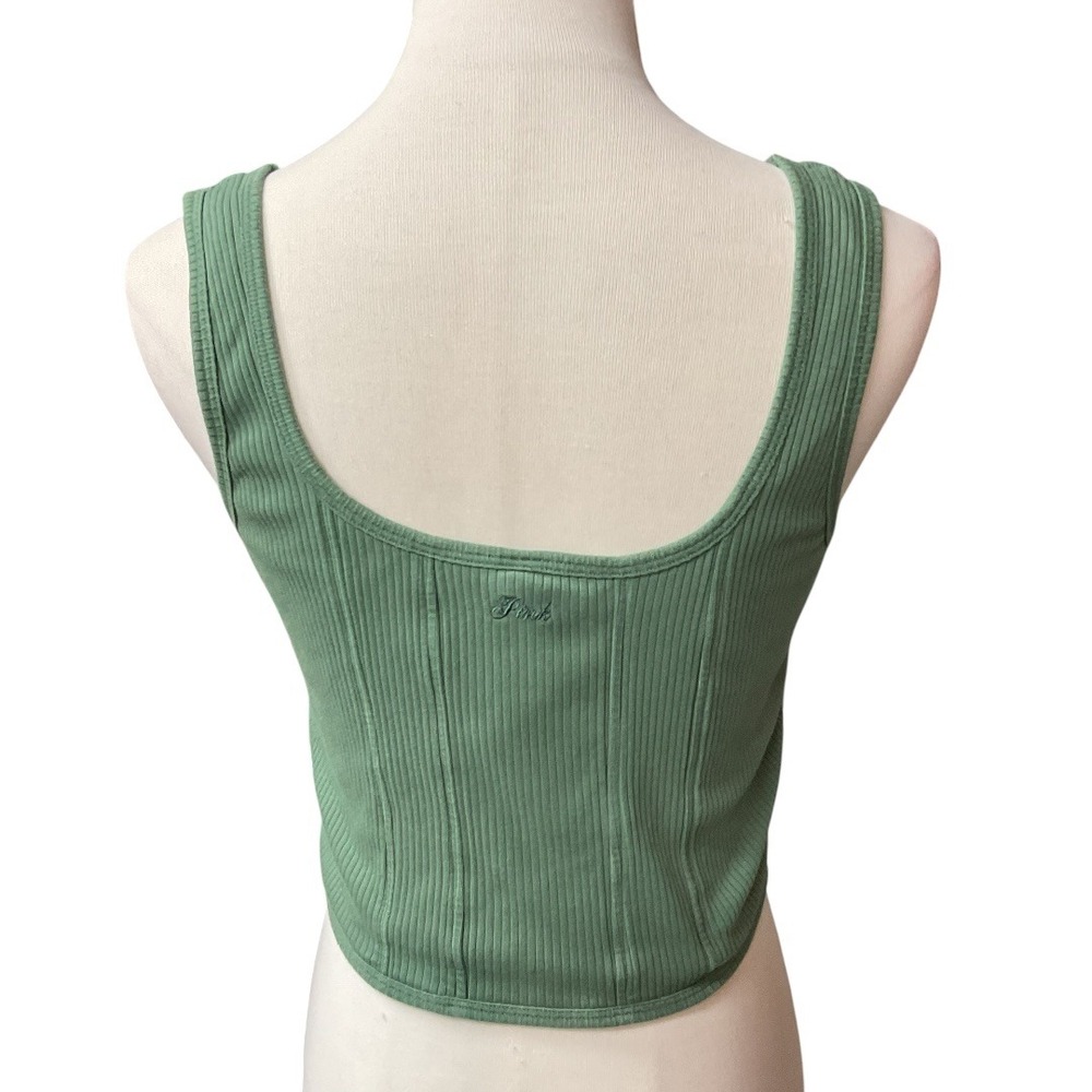 Victoria's Secret PINK The Cinched Corset Bralette Top Fresh Forest Size Large - Picture 7 of 13